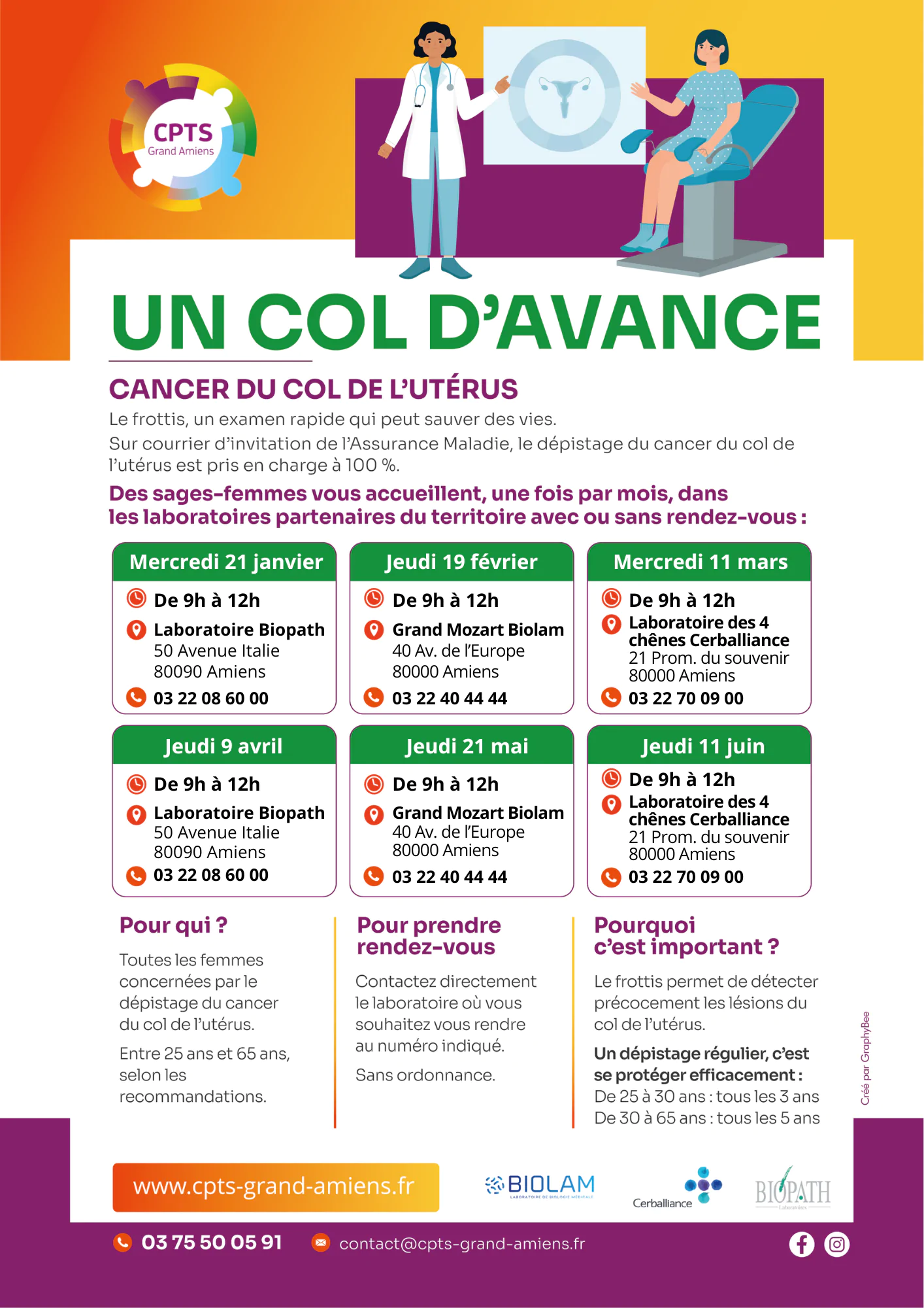 Un col d'avance : dépistage du cancer du col de l'utérus