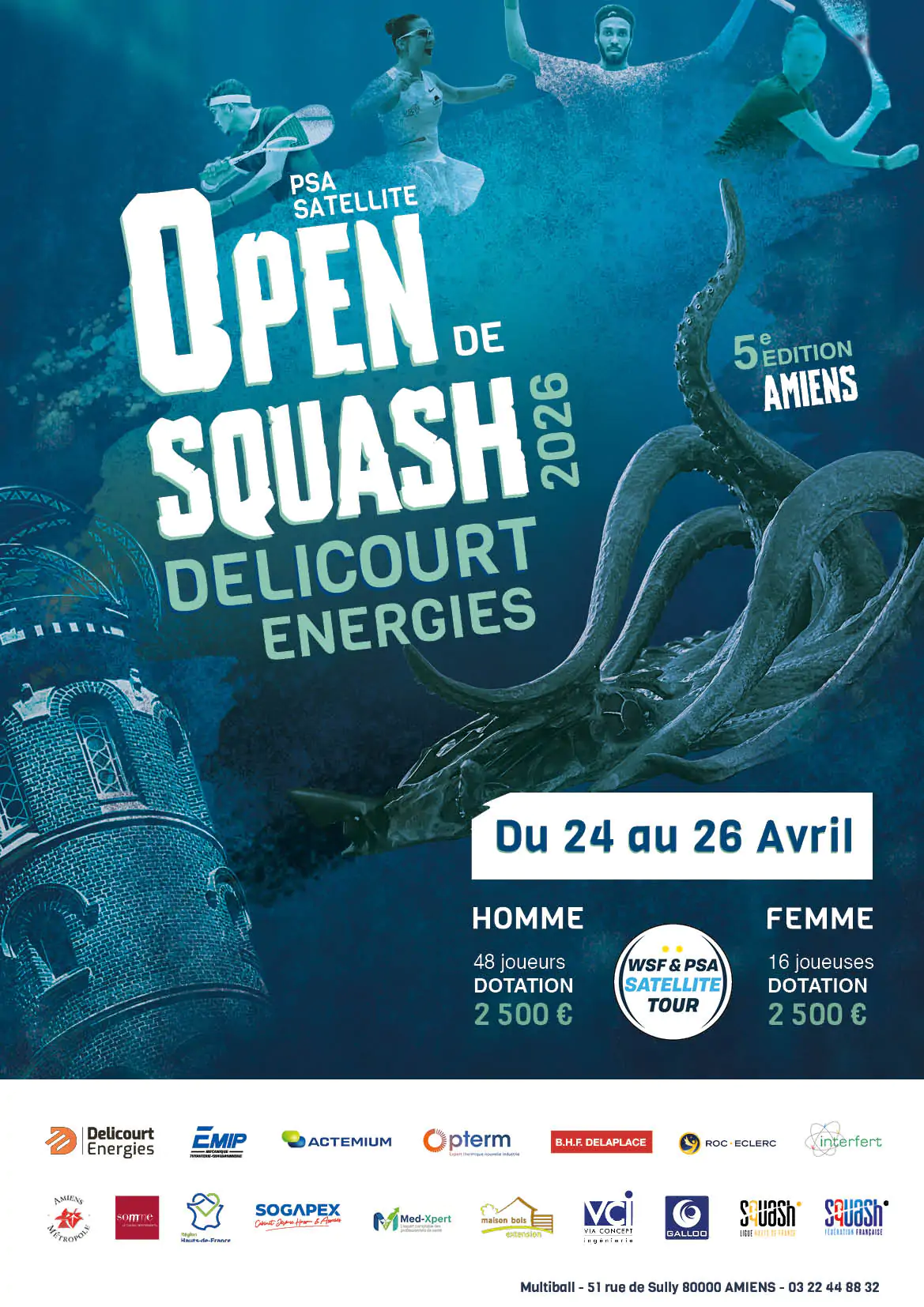 Open National PSA Satellite de Squash Amiens 24-26 avril 2026