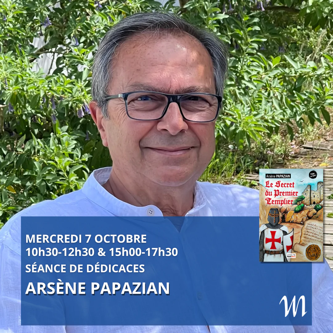 Séance de dédicace d'Arsène Papazian à la librairie Martelle