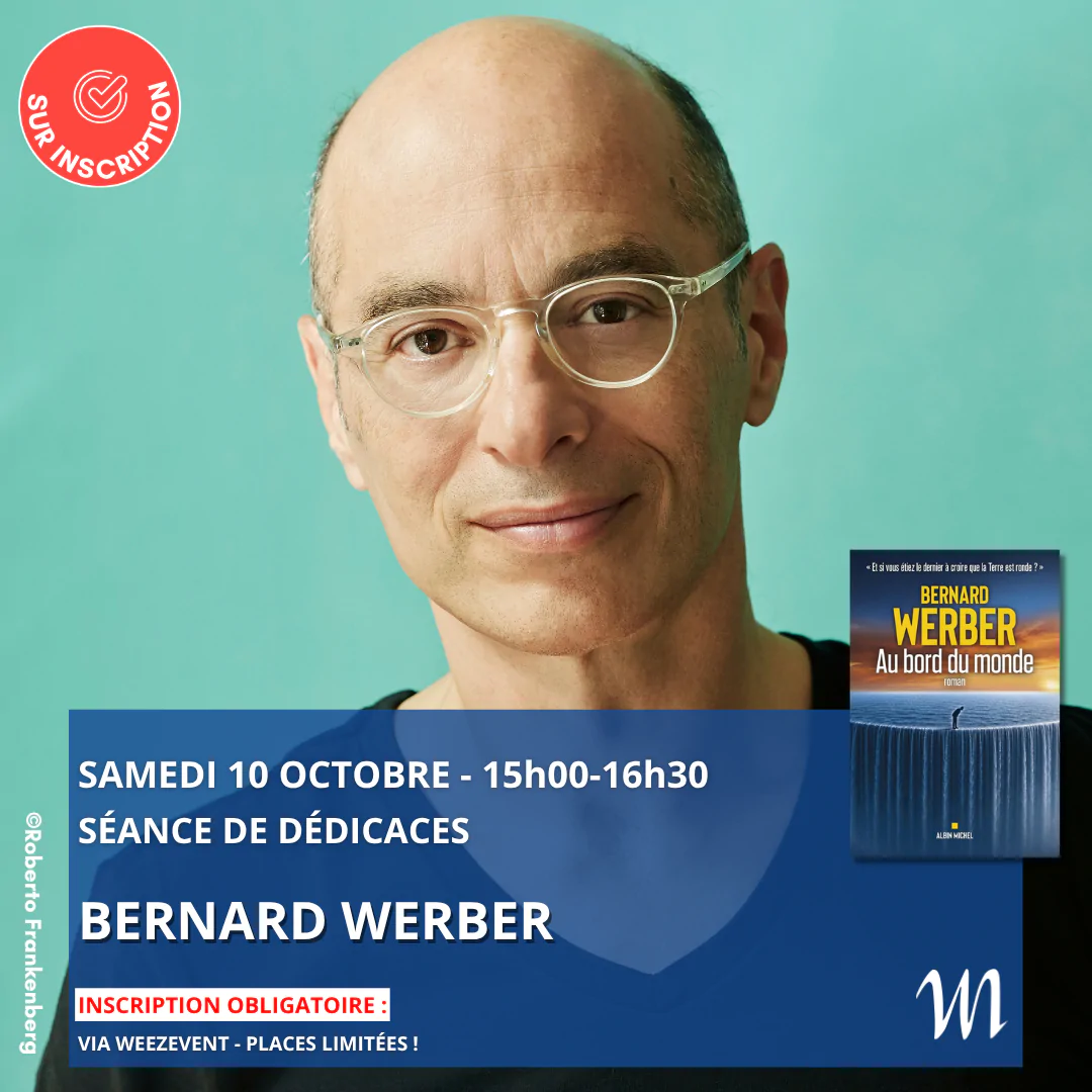 Séance de dédicace de Bernard Werber à la librairie Martelle