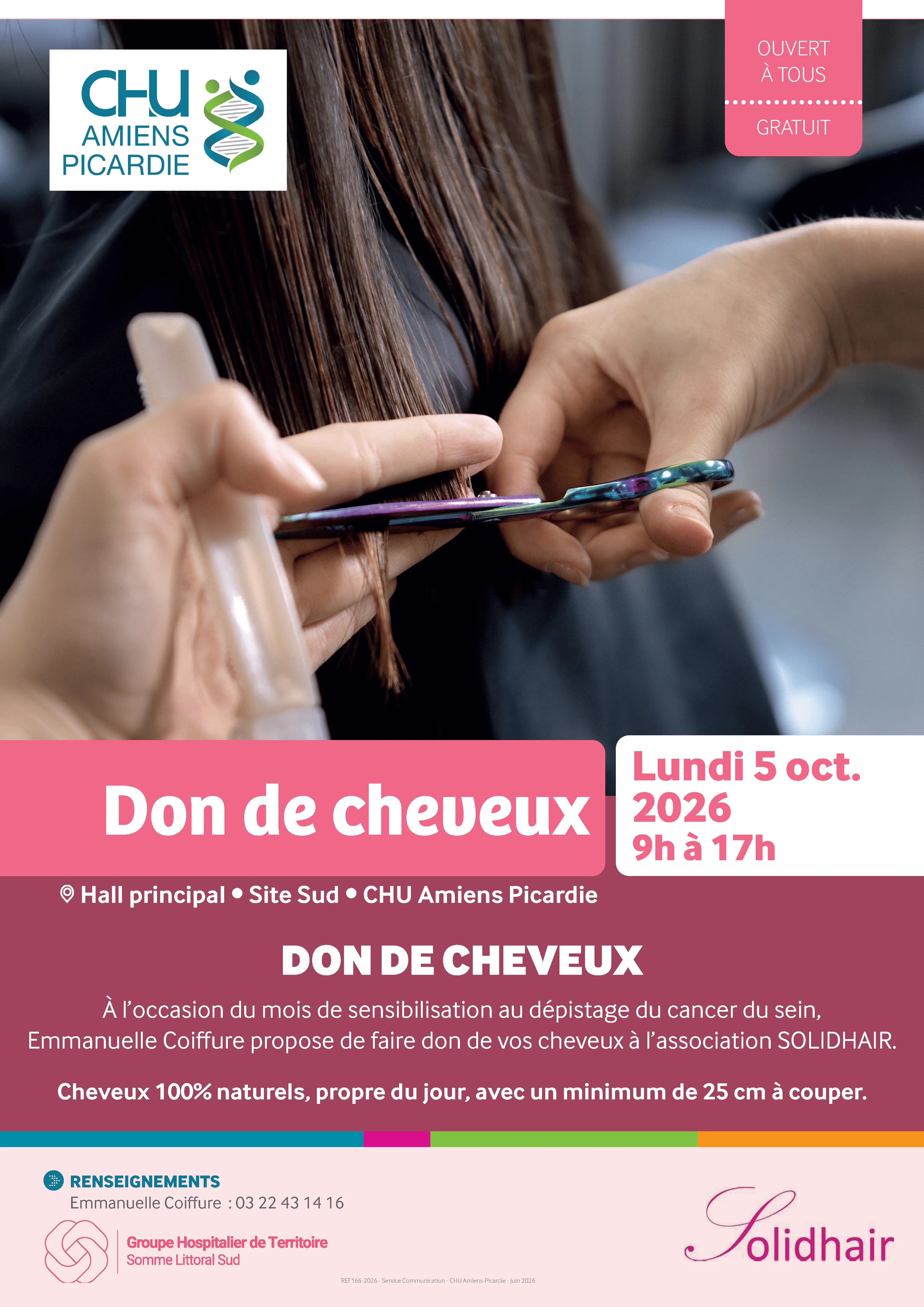 Octobre Rose : coupe de cheveux solidaire au CHU