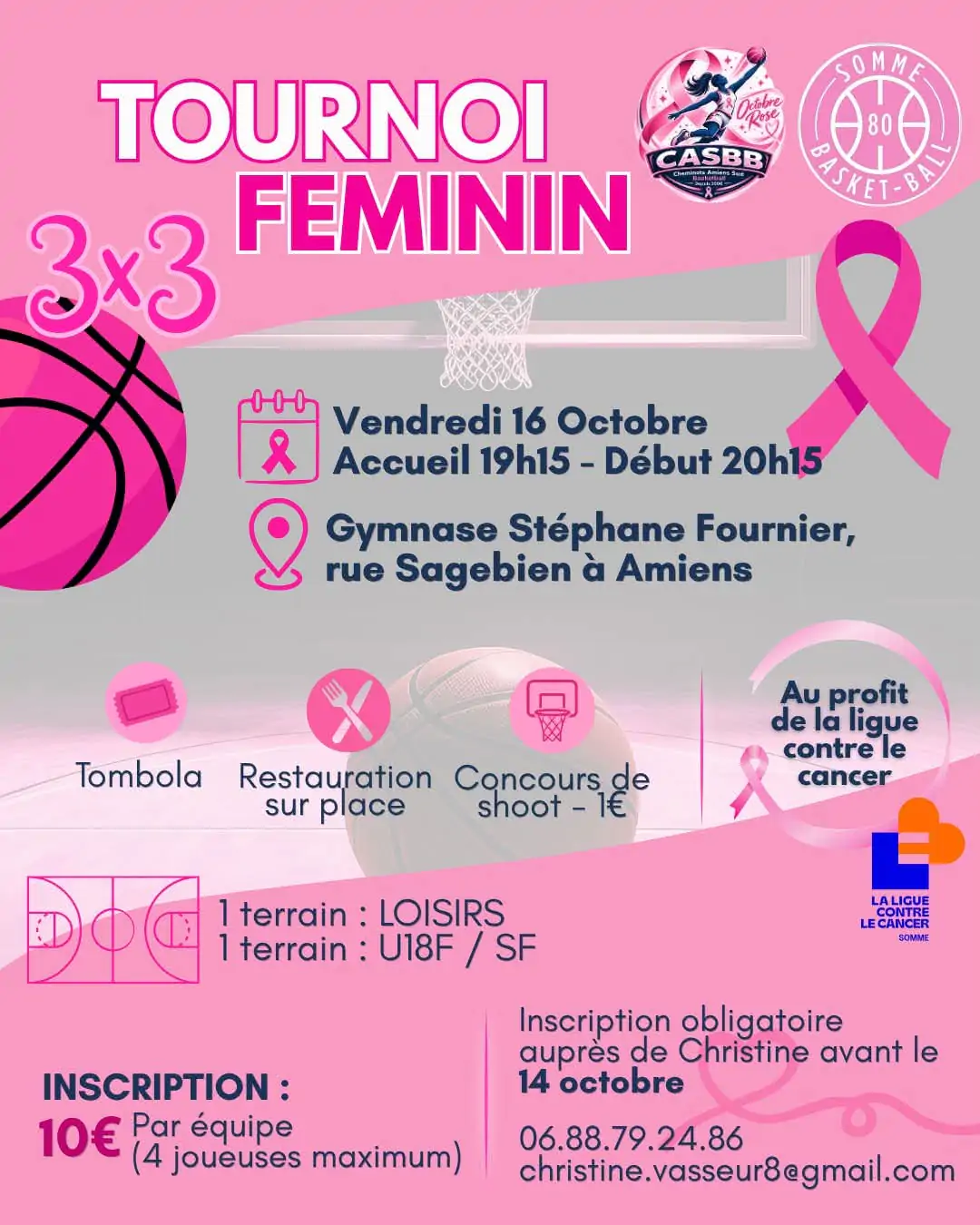 Tournoi basketball octobre rose 3X3 100% féminin