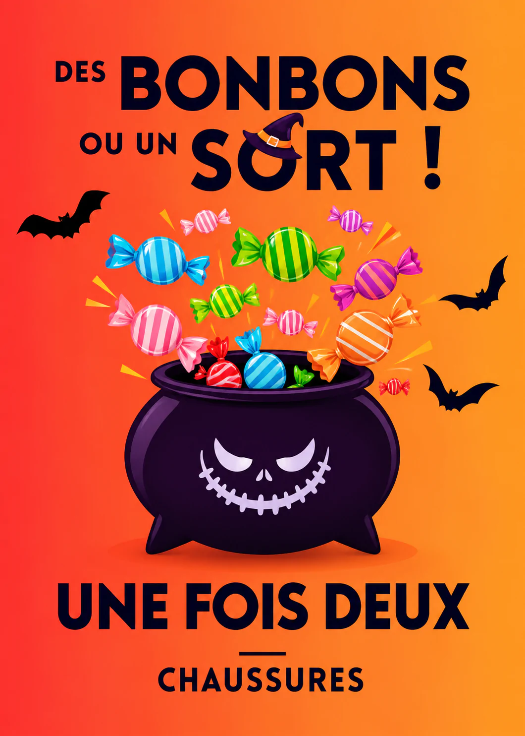 Chasse aux bonbons Halloween chez Une fois deux